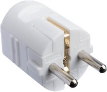 Støpsel plugg nylon m/jord hvit